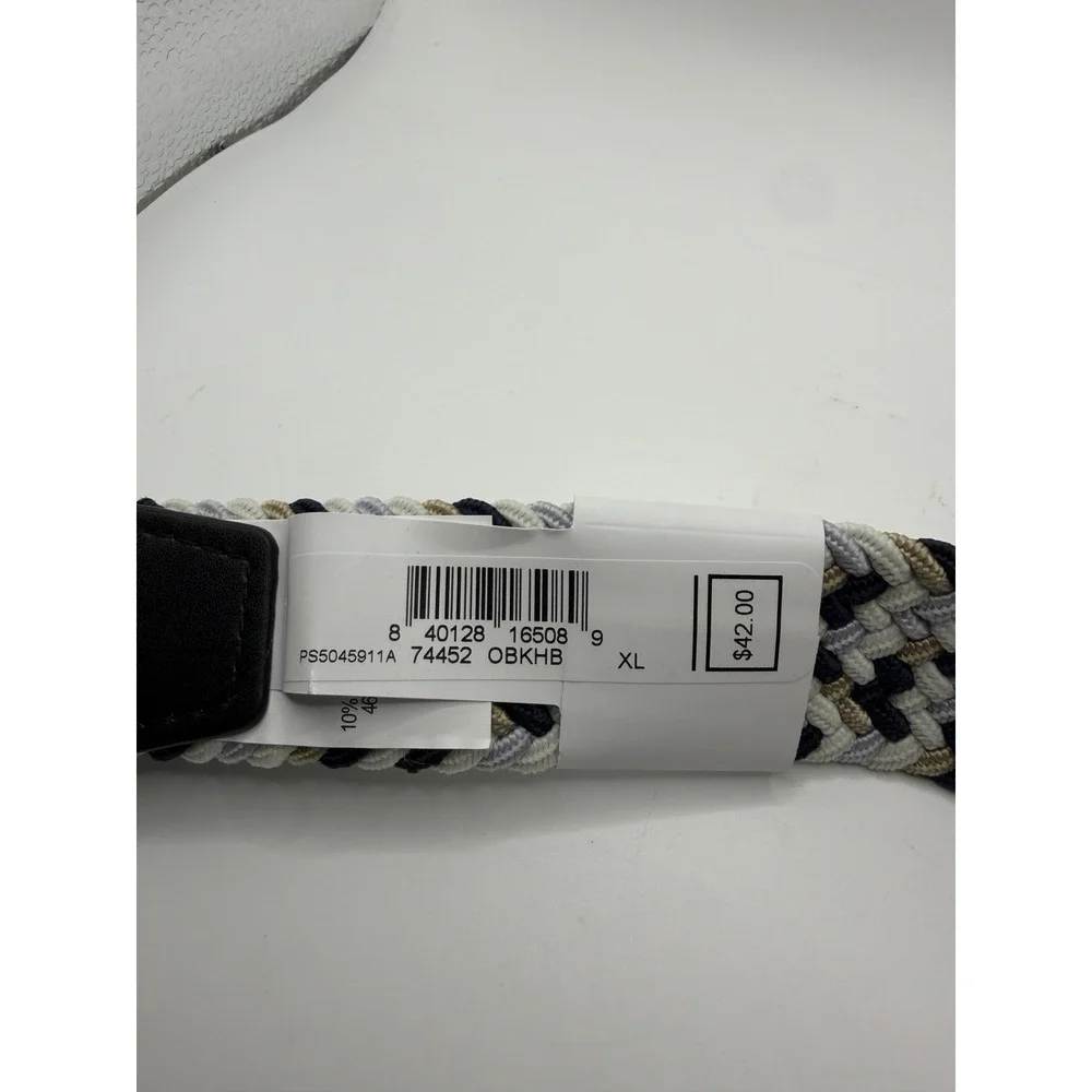 The Nike Braided Stretch Belt XL (42-44) Black/White/Gray/Beige Adjustable